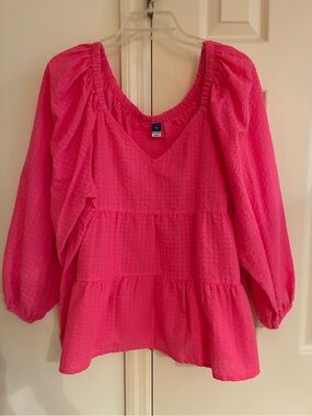 Old Navy seersucker tiered top XL